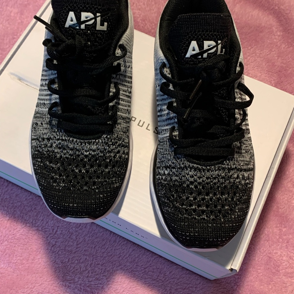 APL Knit Black and Gray Athletic Shoes